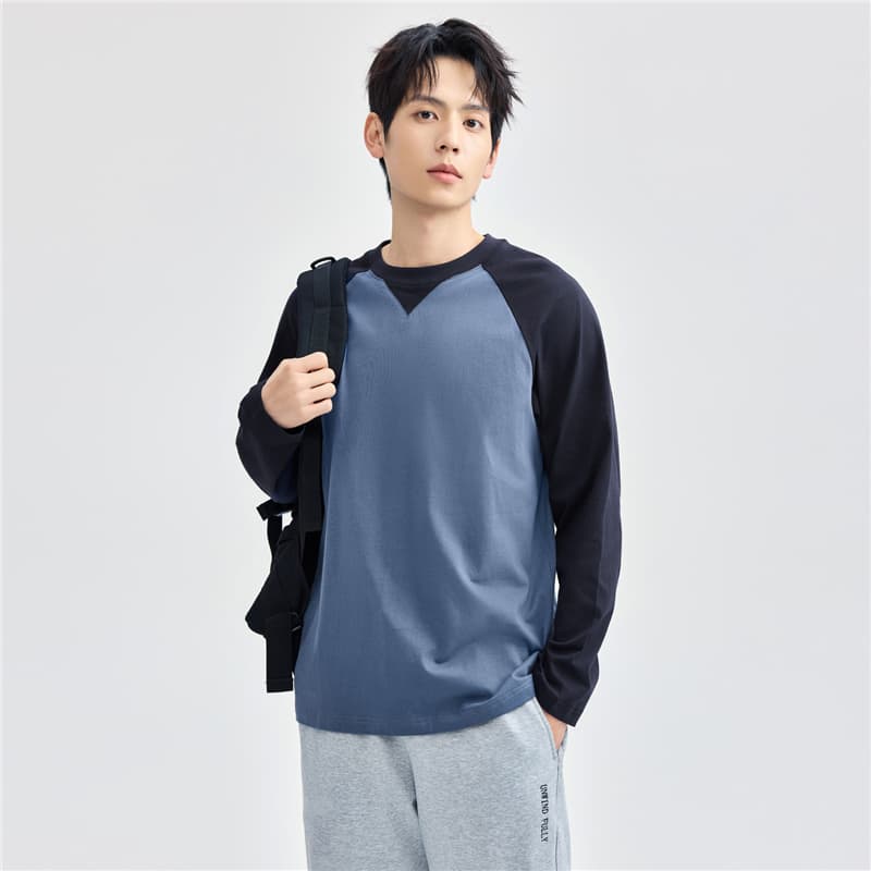 トレーナー　メンズ 切り替えデザイン ラグラン長袖トレーナー