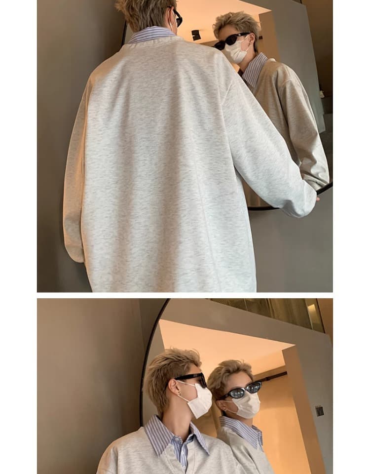 トレーナー メンズ 重ね着風ゆったりトレーナー