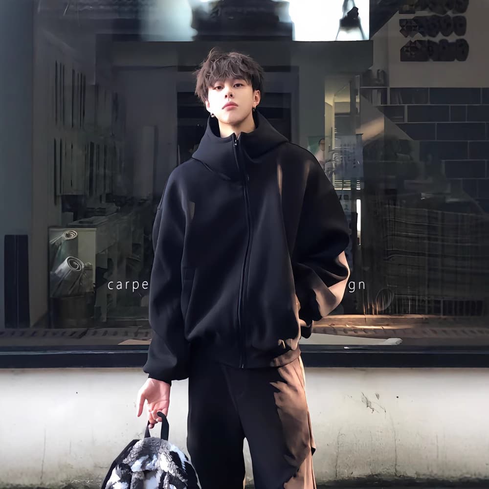 トレーナー メンズ ゆったりシルエット 高機能ジップアップトレーナー